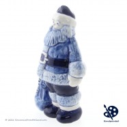Kerstman met Speelgoedzak 12cm - Handgeschilderd Delfts Blauw