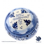 Kerstbal Grachtenhuizen 8cm - Handgeschilderd Delfts Blauw