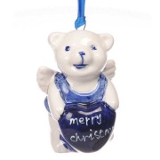 Hanging Figures  Bear Merry Christmas - X-mas Figurine Delft Blue