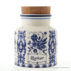 Sugar Storage Jar Cork 14cm - Delft Blue