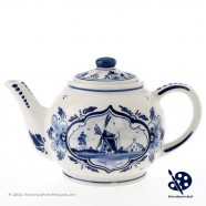 Teapot Windmill decor - Hand painted Delft Blue