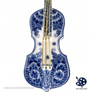Small Violin Scale model Floral - Handpainted Delftware