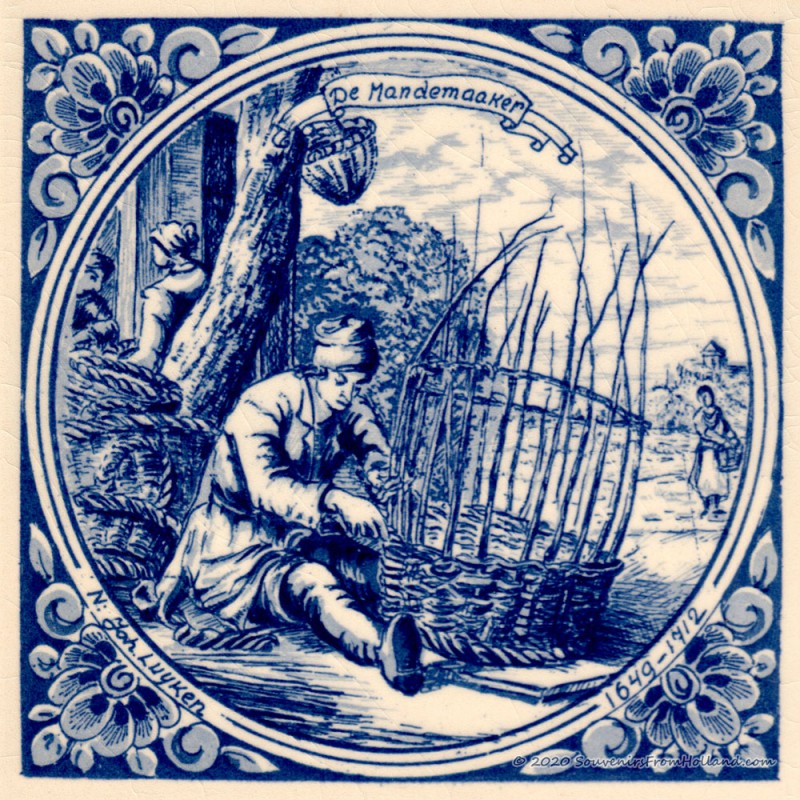 De Mandemaaker - beroepentegel Jan Luyken - Delfts Blauw