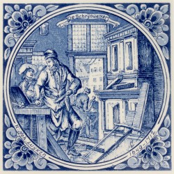 The joiner cabinet-maker - Jan Luyken professions tile - Delft Blue