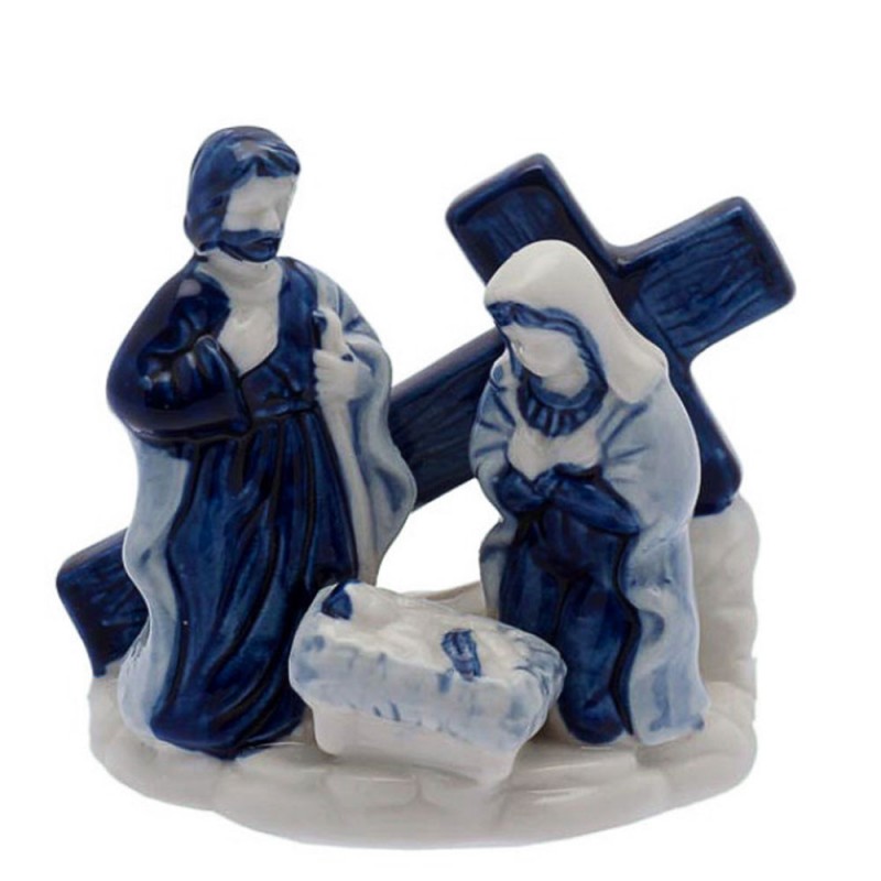 Christmas scene Holy family with cross