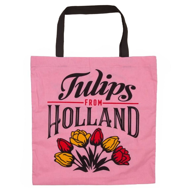 Tulips from Holland Roze Katoenen Shopper - 42,5cm