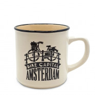 Crème Retro Camp Mug Amsterdam Fiets 200ml