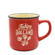 Red Retro Camp Mug Tulips from Holland 200ml