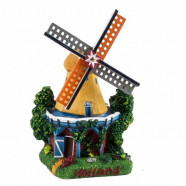 3D miniature Windmill yellow roof - fridge magnet