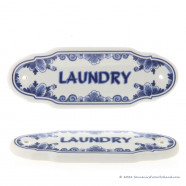 Laundry Door Sign - Delft Blue