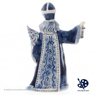 Luxe Sinterklaas met Lantaarn - Handgeschilderd Delfts Blauw