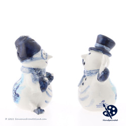 Happy Snowmen - Handpainted Delftware