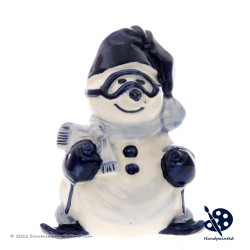 Happy Snowmen set of 3 - Handpainted Delftware