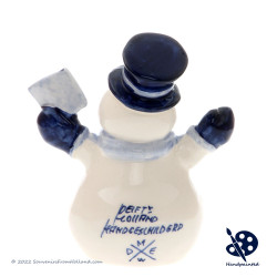 Happy Snowmen set of 3 - Handpainted Delftware