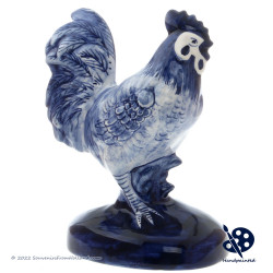 Set van Haan en Hen kippen - Handbeschilderd Delfts Blauw