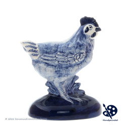 Set of Rooster and Chicken - Handpainted Delftware