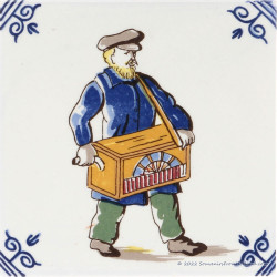 Organ Player - Delftware Tile 10,7 x 10,7cm