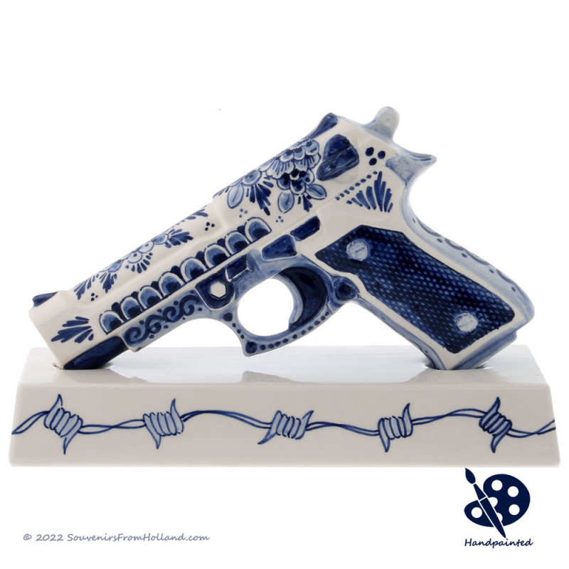 Handpistool op ware grootte nr. 30- Handbeschilderd Delfts Blauw