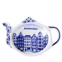 Tea bag holder Amsterdam Canal houses Delft Blue