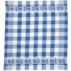 Canal Houses Blue Tea Towel - Dish Cloth 60x65cm