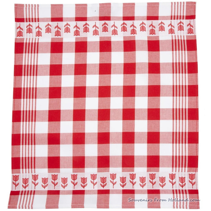 Tulpen Red Tea Towel - Dish Cloth 60x65cm