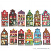 Set of 12 Amsterdam Canal...