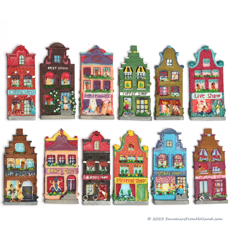 Set of 12 Amsterdam Canal Houses memo magnet