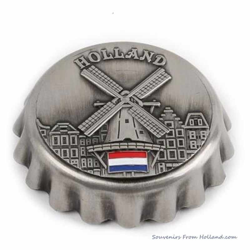 Metal Bottle Opener with Holland Windmill 7,5cm