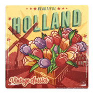 Holland Tulips vintage tegel onderzetter