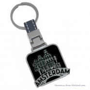 Luxury metal keychain Amsterdam canal houses