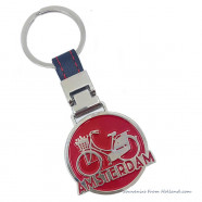Luxury red metal keychain Amsterdam bicycle
