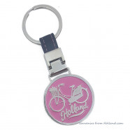 Luxury pink metal keychain Holland bicycle