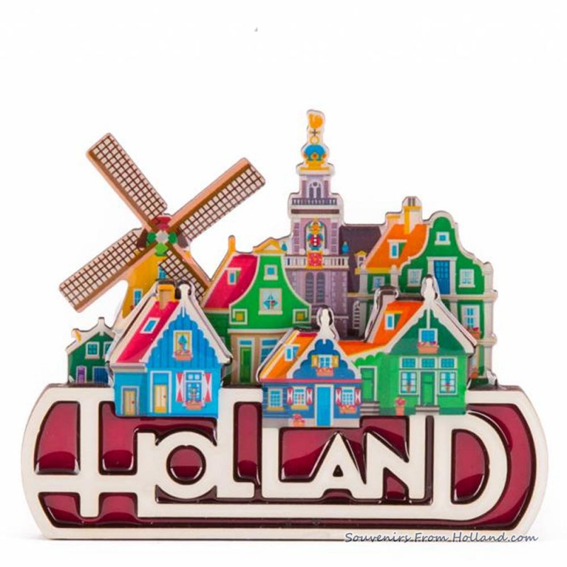 Holland village scene 2D magnet