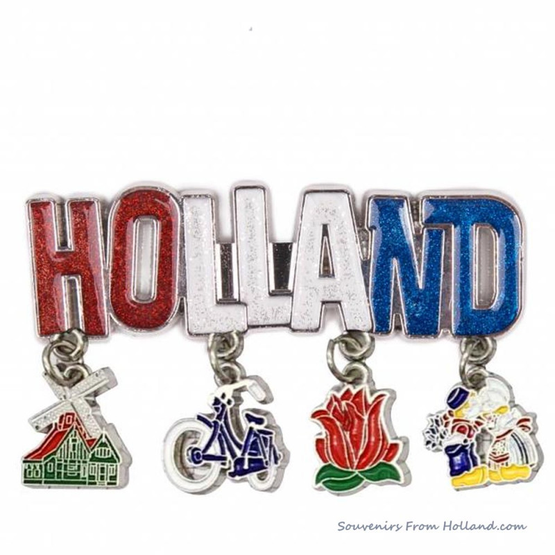Holland glitter Magnet with shiny charms