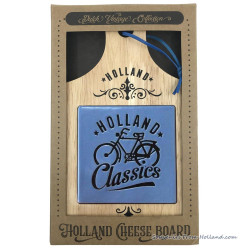 Cheese board wood ceramic tile blue Holland
