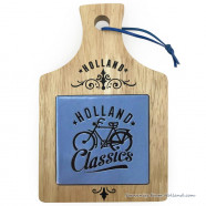 Cheese board wood ceramic tile blue Holland