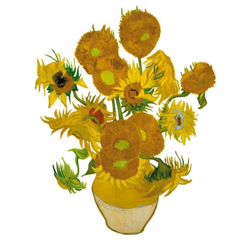 Flat Flower Raamsticker - Van Gogh - Zonnebloemen