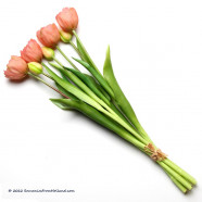 Double Peach artificial tulips 44cm