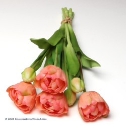 Double Peach artificial tulips 44cm