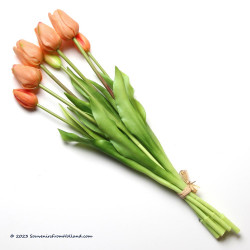 Single Soft peach artificial tulips 44cm