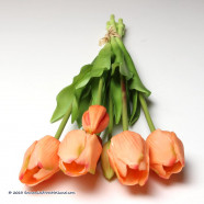 Single Soft peach artificial tulips 44cm