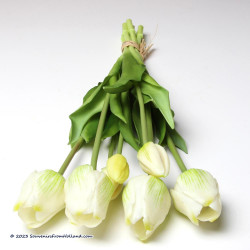 Single Snow white artificial tulips 44cm