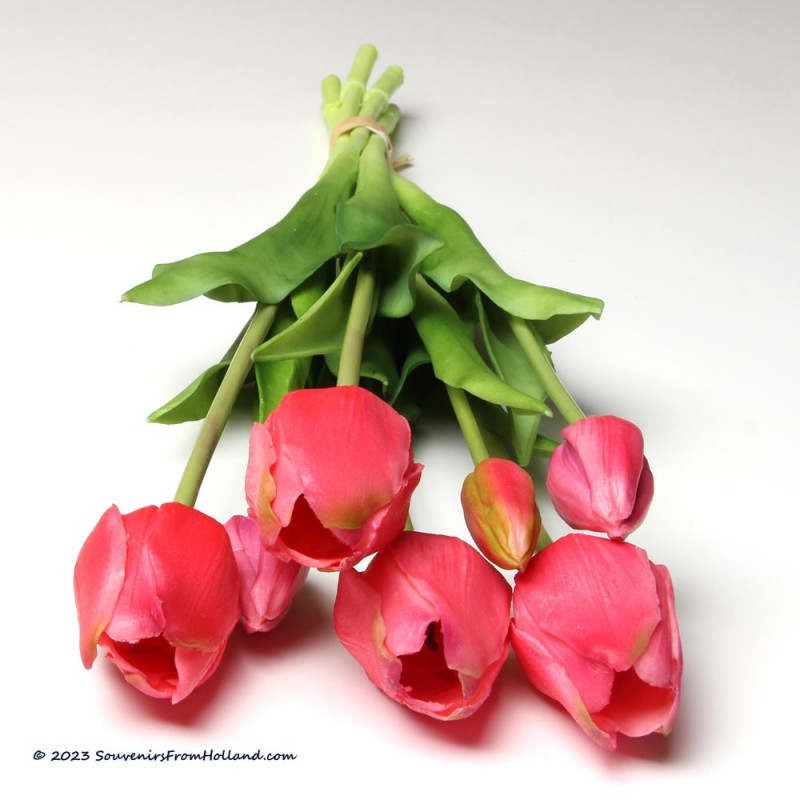 Single Bright pink artificial tulips 44cm