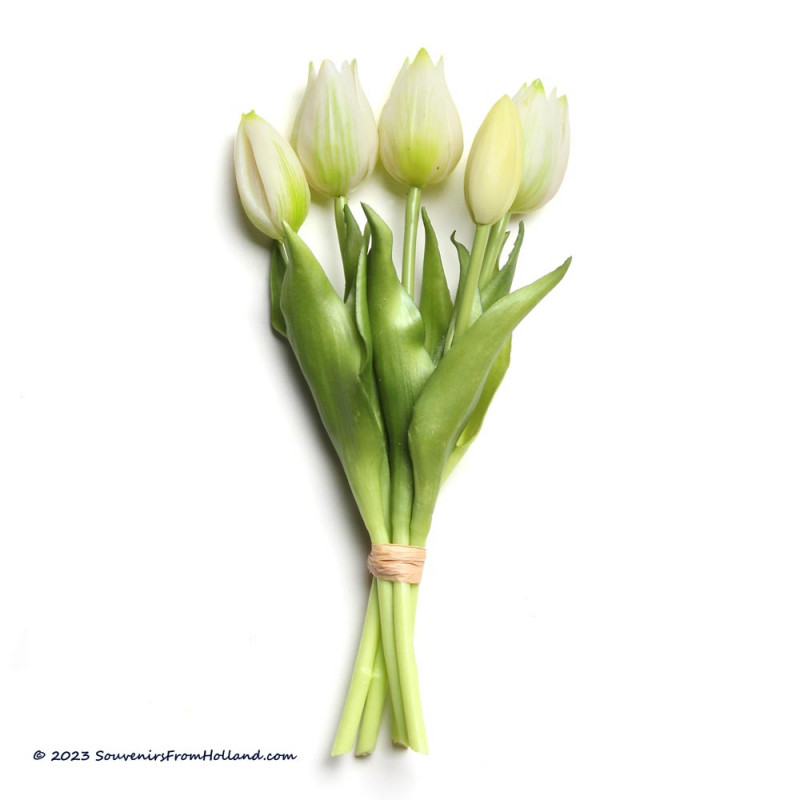 Small white artificial tulips 25cm
