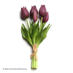 Small Purple artificial tulips 25cm