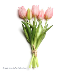 Small light pink artificial tulips 25cm