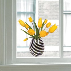 Flat Flower Raamsticker - Gele Tulp