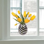 Yellow Tulips Flat Flower Window Sticker