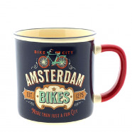 Vintage Blue Mug Amsterdam bikes 200ml