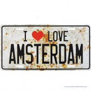 I Love Amsterdam Creme kentekenplaat